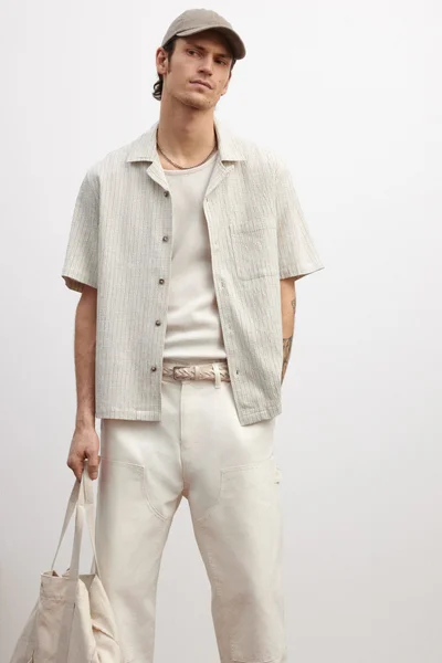 H&M Regular Fit Linen-blend resort shirt