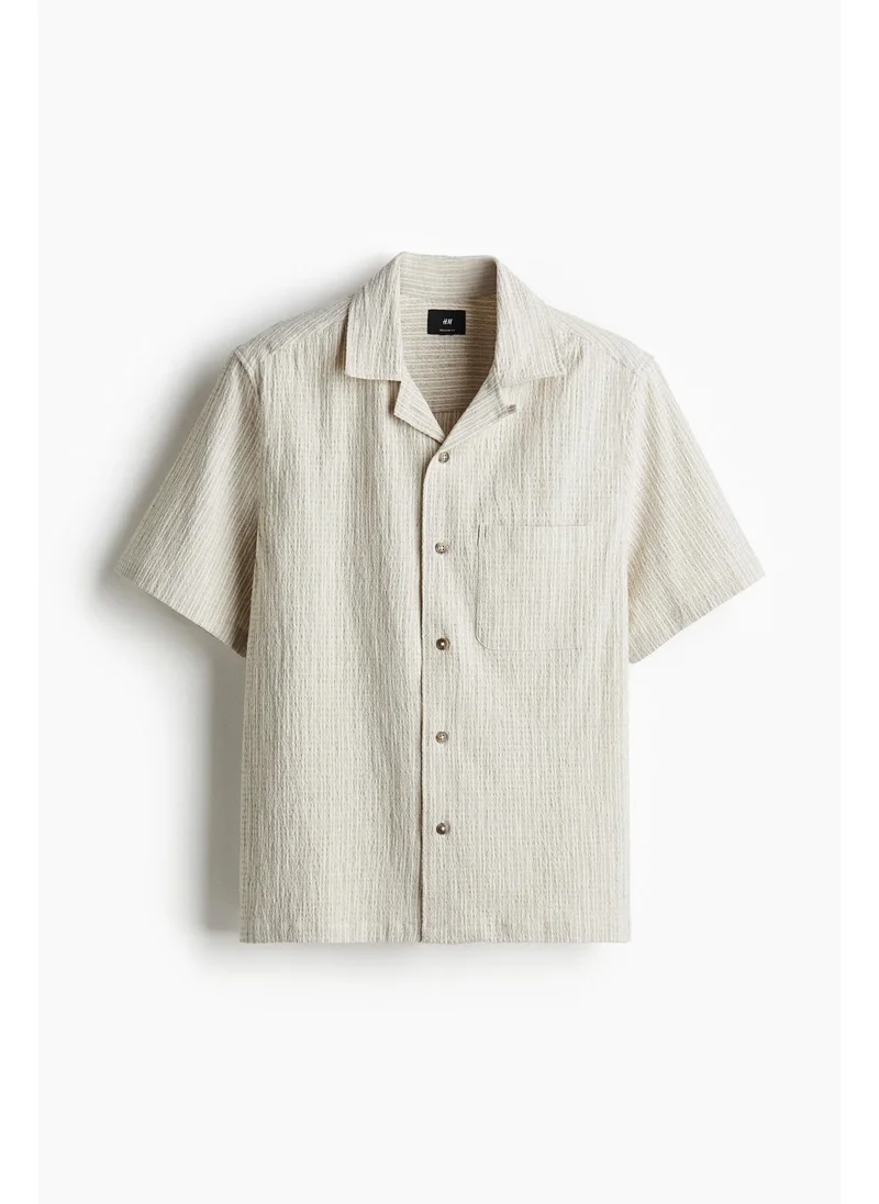 H&M Regular Fit Linen-blend resort shirt