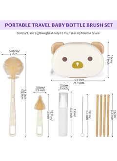 Bebiland Baby Bottle Brush with Drying Rack, Portable Travel Bottle Cleaner Kit, Silicone Baby Bottle Cleaner Brush Set with Baby Bottle Brush for Cleaning, Straw Cleaner  - Image 2