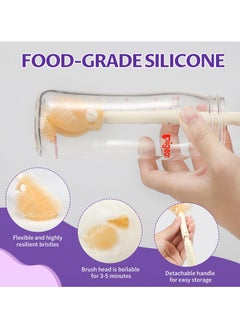 Bebiland Baby Bottle Brush with Drying Rack, Portable Travel Bottle Cleaner Kit, Silicone Baby Bottle Cleaner Brush Set with Baby Bottle Brush for Cleaning, Straw Cleaner  - Image 4