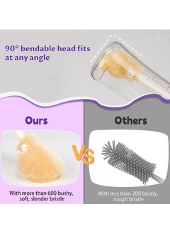 Bebiland Baby Bottle Brush with Drying Rack, Portable Travel Bottle Cleaner Kit, Silicone Baby Bottle Cleaner Brush Set with Baby Bottle Brush for Cleaning, Straw Cleaner  - Image 5