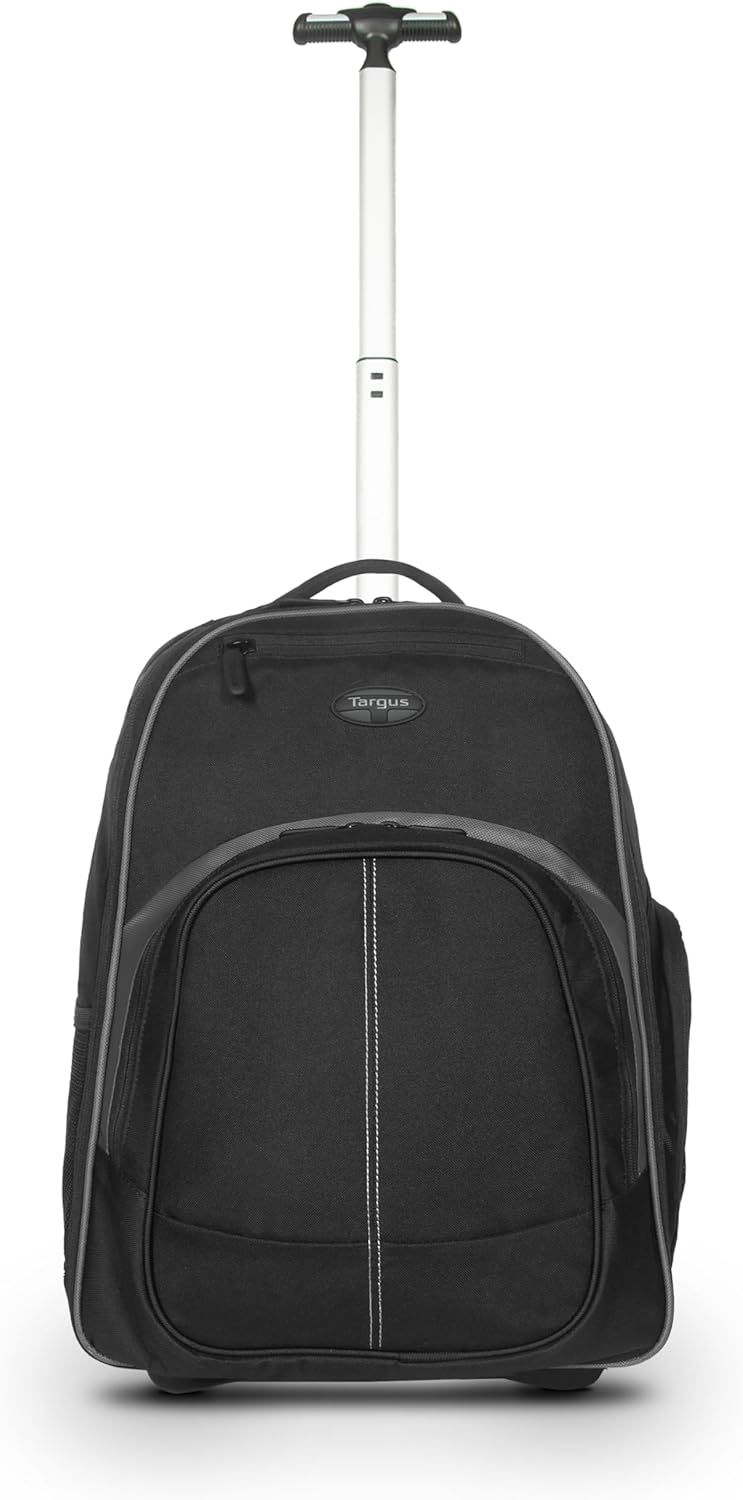 targus 16 Inch Compact Rolling Backpack, Black - Wheeled Travel Bag, Fits Laptops Up to 16” and MacBook Pros up to 17” (TSB750US) - Image 1