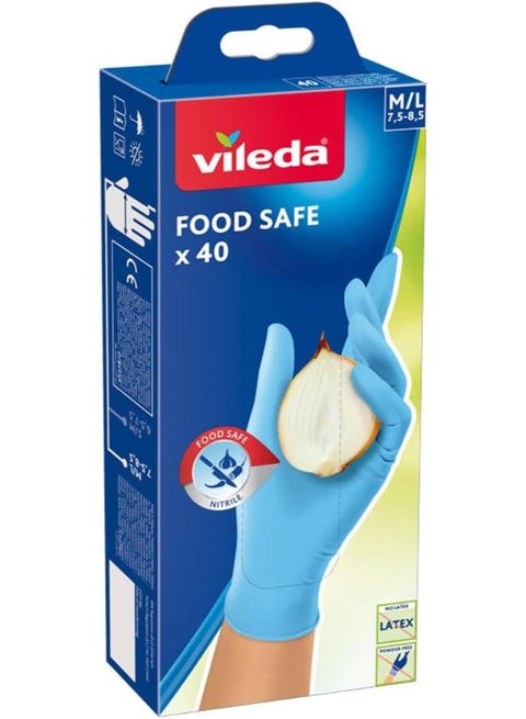 Food Safe Disposable Gloves Pack Of 40 Pcs - M/L