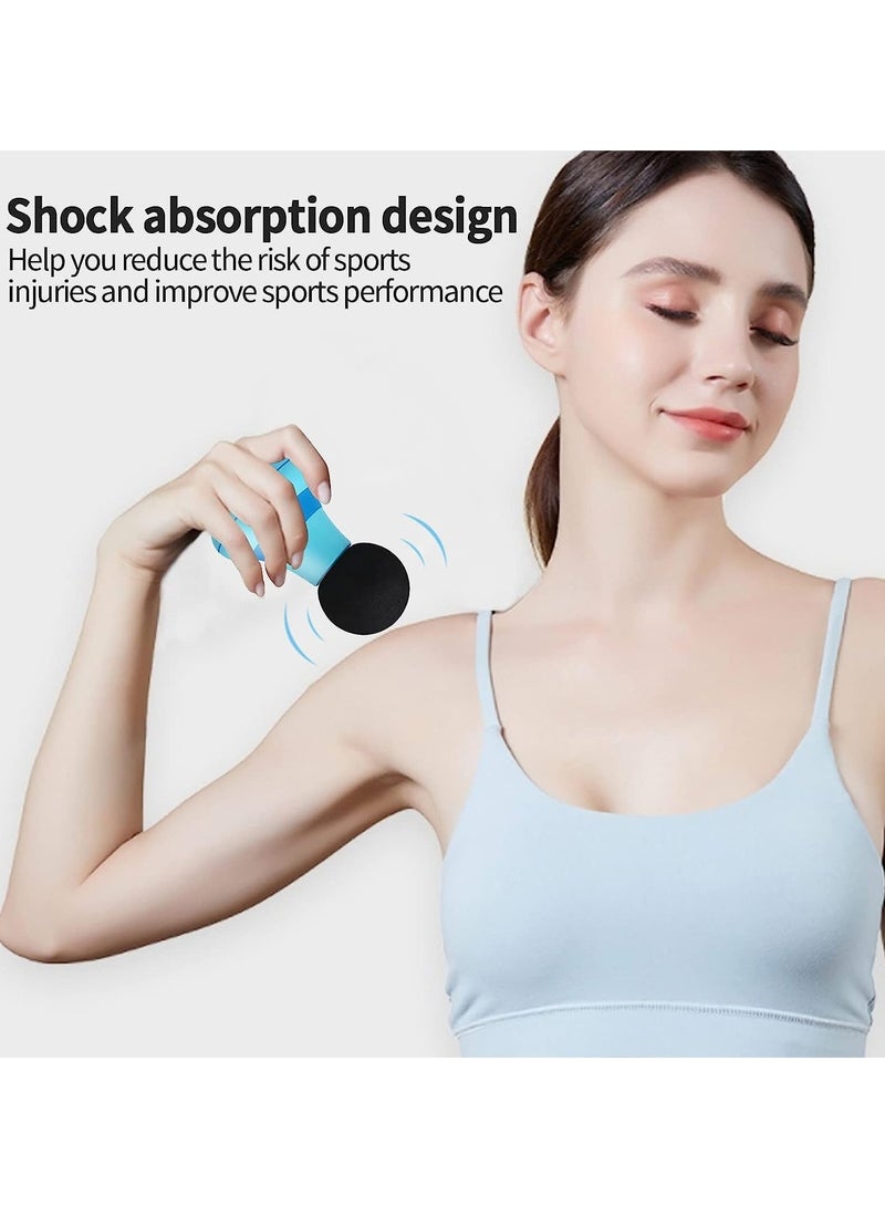 إسكدنيا مدلك محمول باليد مع 6 أوضاع اهتزاز ، مدلك كهربائي صغير شخصي 2.0 * 4.5 بوصة ، تدليك للرقبة والكتف والظهر للرجال والنساء (أزرق) - Image 2