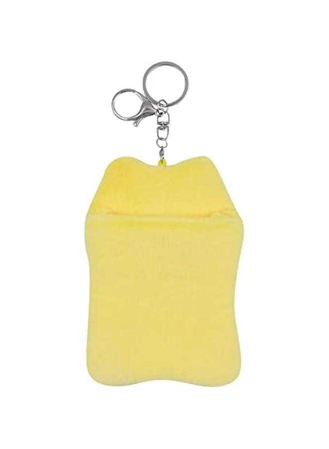 Generic Cute Plush Photocard Holder With Keychain Kpop Credit ID Bank Card Bus Card Protective Case Photo Sleeves,Yellow Bear  - Image 4