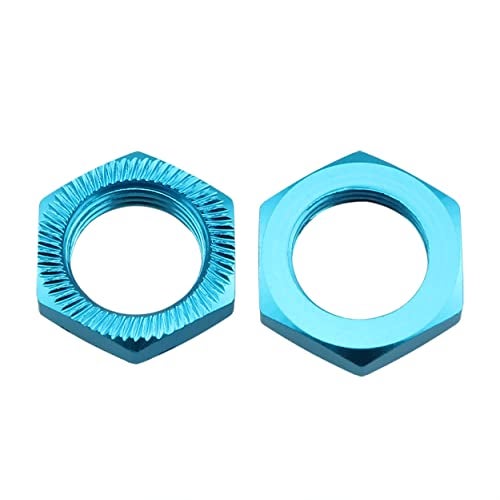Ruiwaer 8PCS 17mm Thread Aluminum RC Wheel Nuts Aluminum Alloy Wheel Hex Hub Nuts, 4PCS Blue 4PCS Black - Image 5