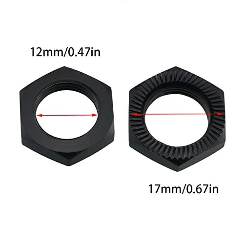 Ruiwaer 8PCS 17mm Thread Aluminum RC Wheel Nuts Aluminum Alloy Wheel Hex Hub Nuts, 4PCS Blue 4PCS Black - Image 2
