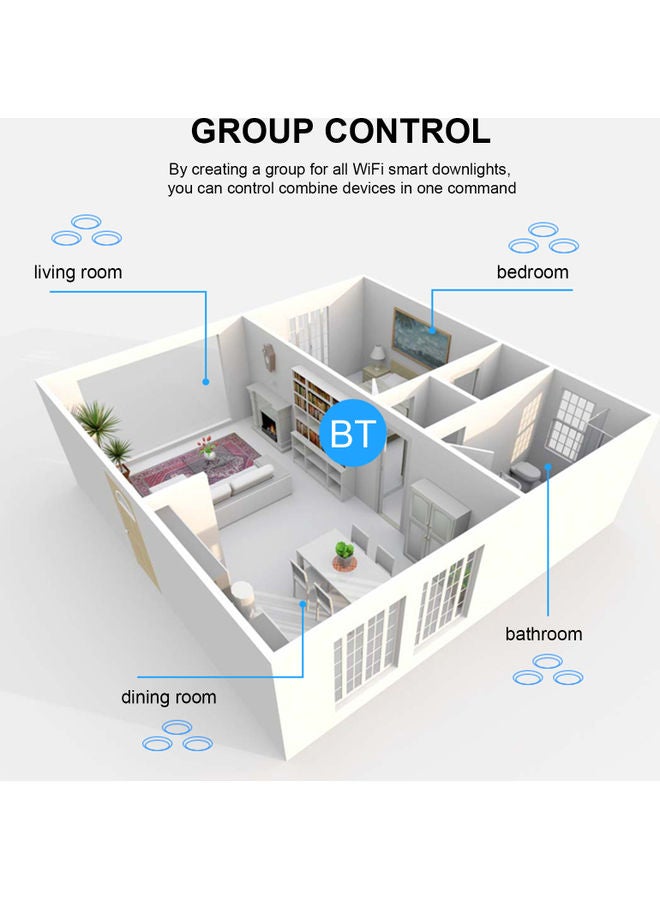 إسكدنيا مصباح LED ذكي للسقف قابل للتعتيم والتحكم به عبر الصوت . متعدد الألوان 19x6.5x19سم - Image 4