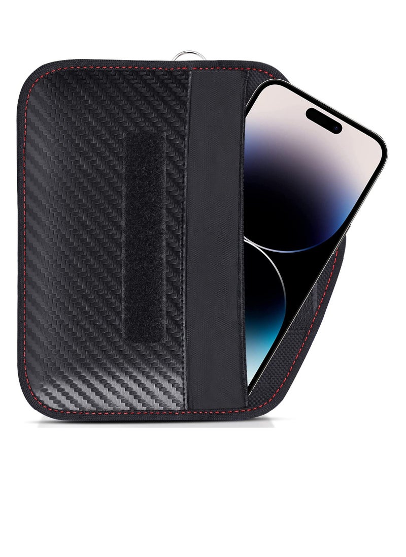 Excefore - Faraday Pouch for Phones and Car Keys, Anti-Tracking Mobile Phone Case, Car Key Signal Blocker Wallet, Smartphone Electronic Devices Anti-Tracking Wallet (Black) - Image 1