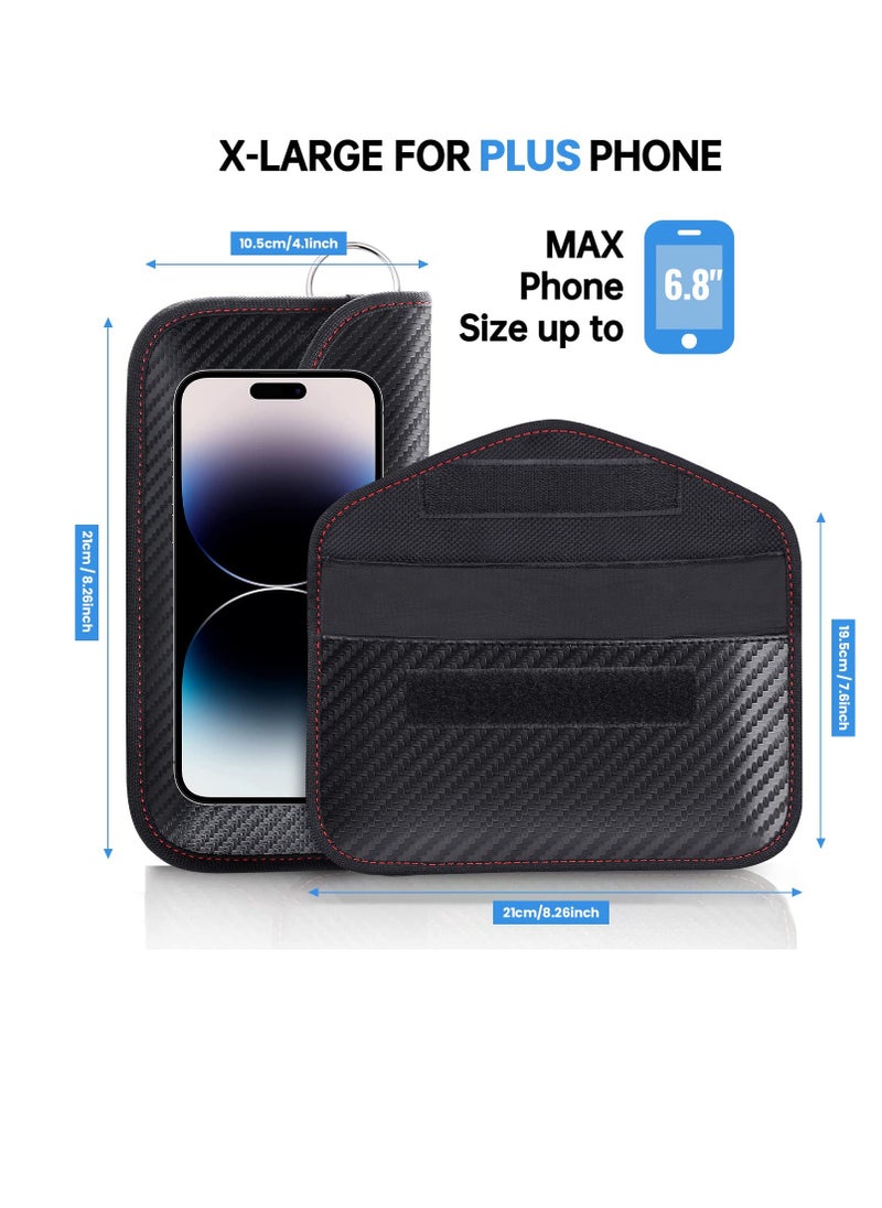 Excefore - Faraday Pouch for Phones and Car Keys, Anti-Tracking Mobile Phone Case, Car Key Signal Blocker Wallet, Smartphone Electronic Devices Anti-Tracking Wallet (Black) - Image 1