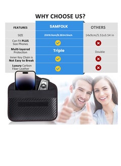 Excefore Faraday Pouch for Phones and Car Keys, Anti-Tracking Mobile Phone Case, Car Key Signal Blocker Wallet, Smartphone Electronic Devices Anti-Tracking Wallet (Black)  - Image 2