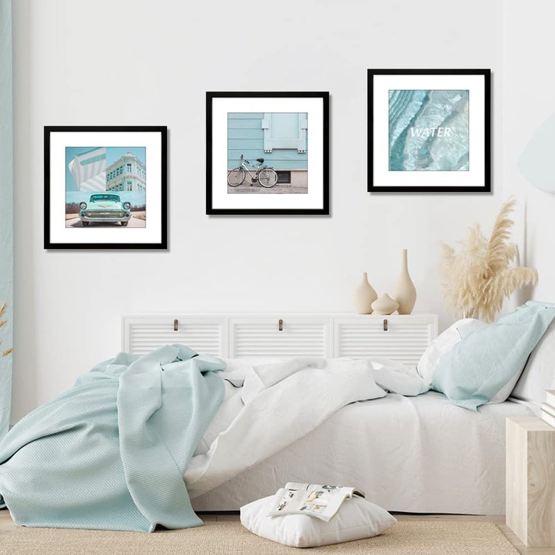 THREELOVE 19x19 Frame Black, Display Picture 15x15 with mat or 19x19 Without mat, Photo Poster Picture Frame Wall Mounting Home Decor, 1-PCS - Image 2