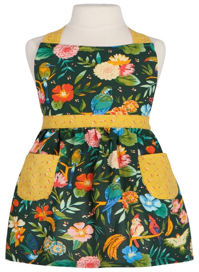 Jubilee 100% Cotton Kids Apron with 2 Pockets, Tropical Trove