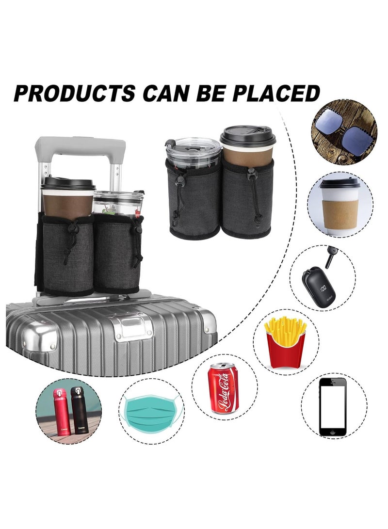 Generic Luggage Cup Holder Travel, Hands-Free Coffee Holder with 2 Coffee Mugs Tightening Drawstring, Travel Essential Accessory for Flying & Travelers  - Image 4