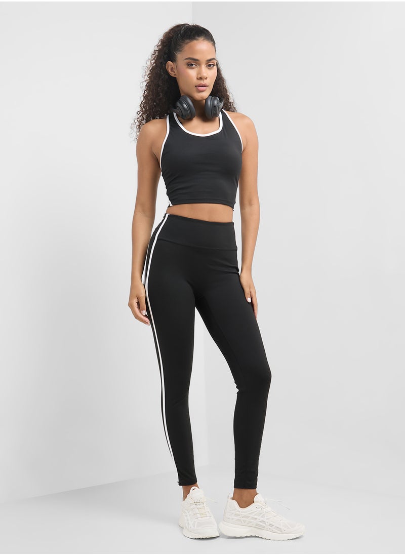 FRWD Seamless Racer Back Sports Bra With Contrast Trim  - Image 4