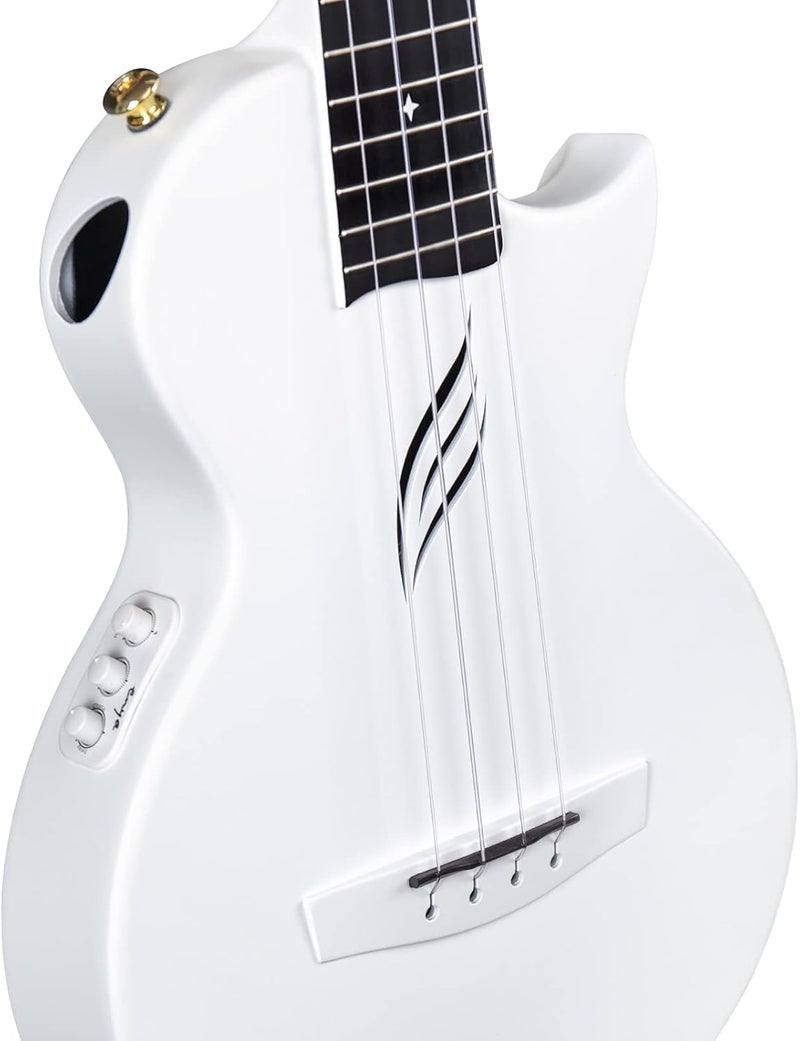 Enya Nova UE Pro 26 Inch Tenor Ukulele Bundle with Case, Strap, Capo, and Strings - White - Image 3
