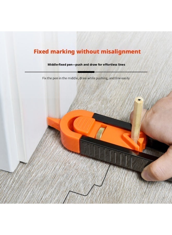 Metal Contour Gauge Profile Copy Tool Irregular Shape Measuring Ruler for Woodworking Tile Flooring Edge Copying Tool with 2 Pencils - Image 4