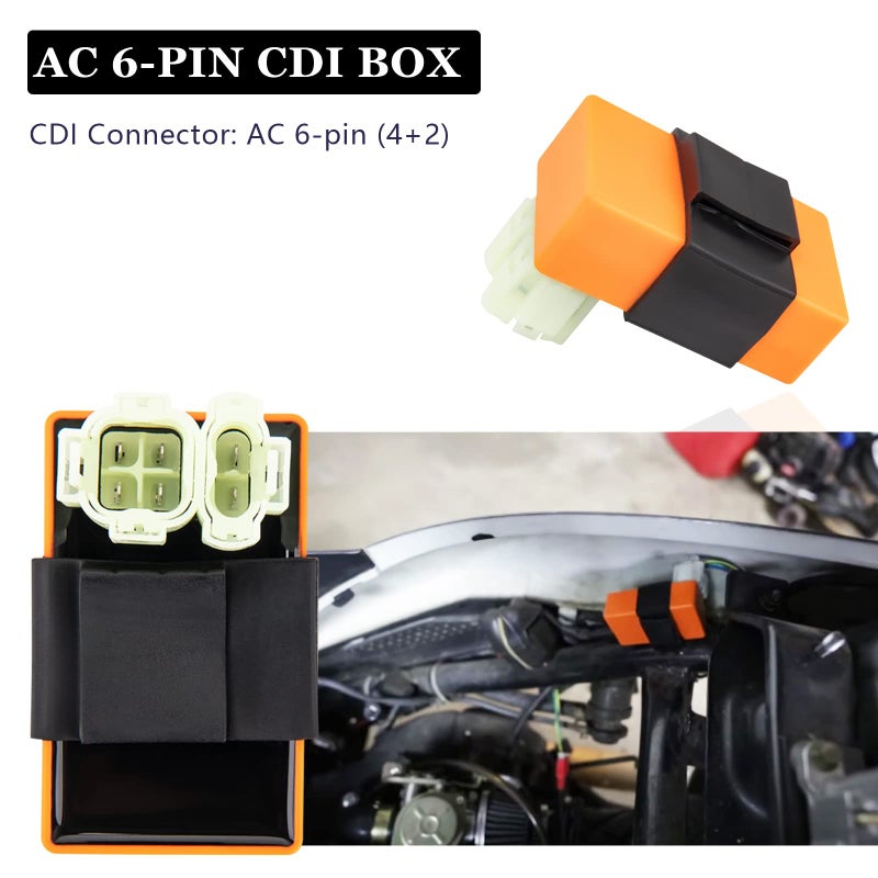 GDDGHS GY6 150cc Ignition Coil Kit for 150cc 125cc 50cc ATV Quad Go Kart Moped Scooter, High performance GY6 Ignition Coil, 6 Pin AC CDI Box, Voltage Regulator, Rectifier Solenoid relay&A7TC Spark Plug - Image 4