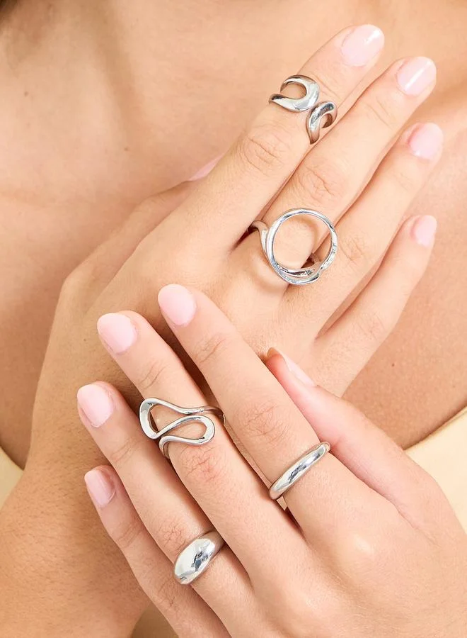 ستايلي Set of 5 - Irregular Geo Rings