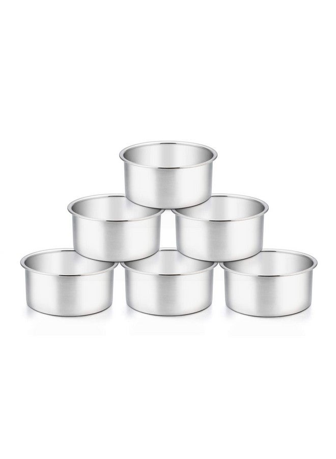 تيم فار قالب كيك تيم فار 4 بوصة، مجموعة من 6 قوالب كيك دائرية من الفولاذ المقاوم للصدأ، للخبز والتقديم على البخار، صحية ومتينة، ذات لمسة نهائية عاكسة وآمنة للاستخدام في غسالة الأطباق - Image 1