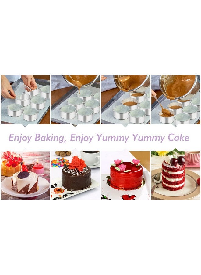 تيم فار قالب كيك تيم فار 4 بوصة، مجموعة من 6 قوالب كيك دائرية من الفولاذ المقاوم للصدأ، للخبز والتقديم على البخار، صحية ومتينة، ذات لمسة نهائية عاكسة وآمنة للاستخدام في غسالة الأطباق - Image 3