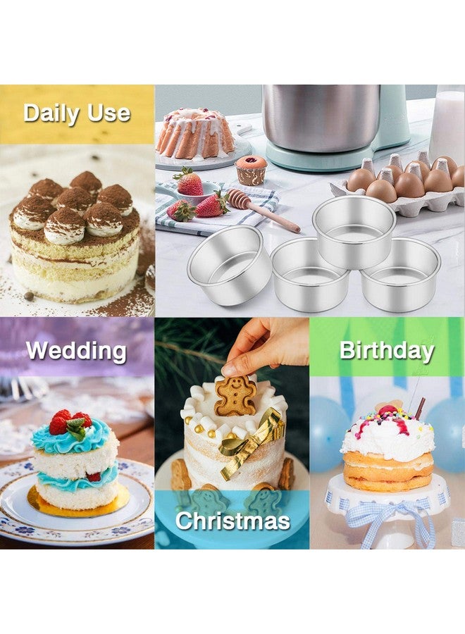 تيم فار قالب كيك تيم فار 4 بوصة، مجموعة من 6 قوالب كيك دائرية من الفولاذ المقاوم للصدأ، للخبز والتقديم على البخار، صحية ومتينة، ذات لمسة نهائية عاكسة وآمنة للاستخدام في غسالة الأطباق - Image 4