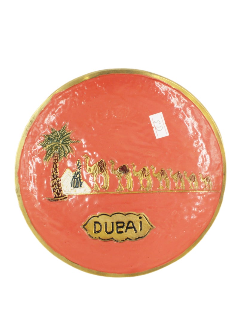 Antique Museum BRASS DUBAI TRADITIONAL HAND PAINTED PLATE  - Image 2