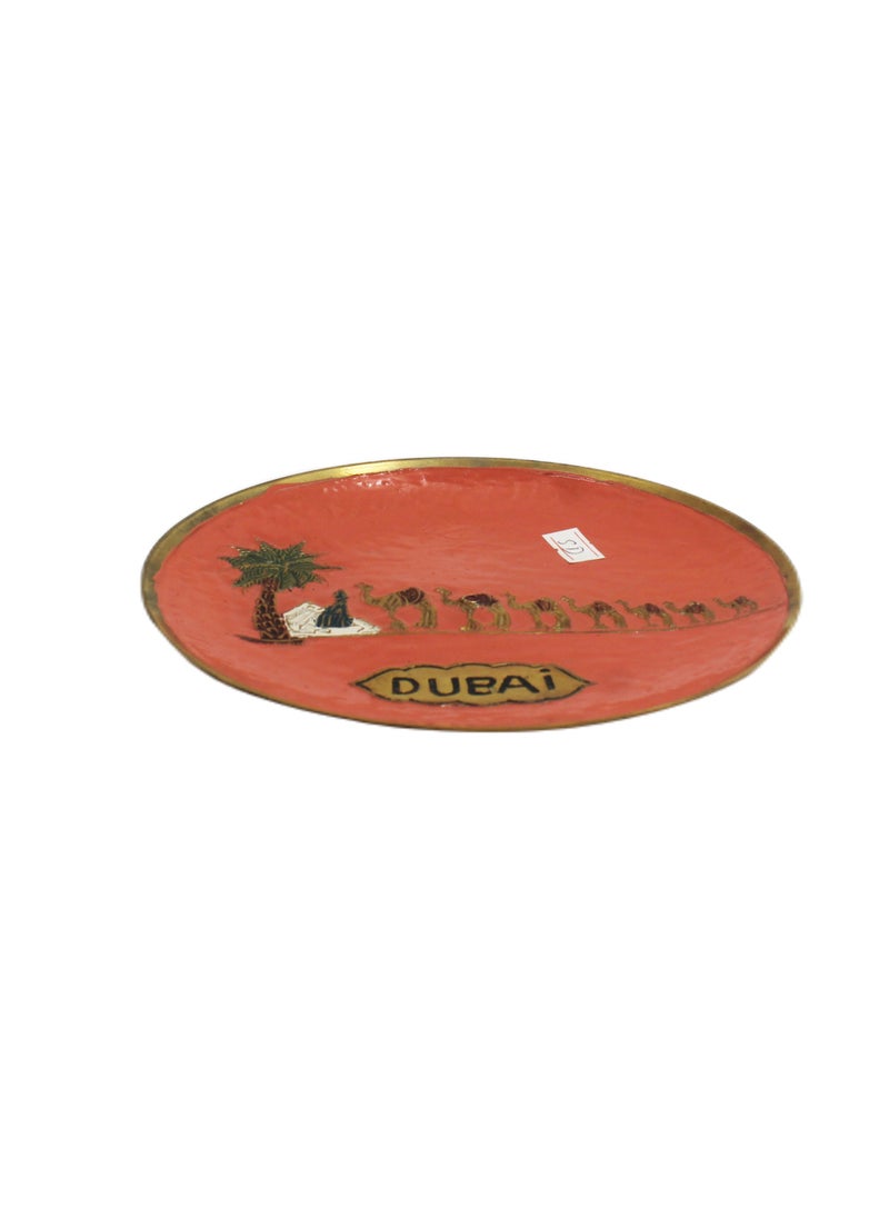 Antique Museum BRASS DUBAI TRADITIONAL HAND PAINTED PLATE  - Image 3
