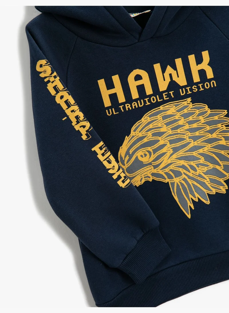 KOTON Hawk Eagle Printed Hoodie