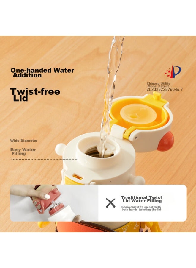 Imperial Pet Huangchong Children's Insulated Cup, Elementary School Student Direct Drinking Large Capacity Water Bottle, Straw Cup, Outdoor Water Bottle, Two-in 550ml + Cup Sleeve - Image 5