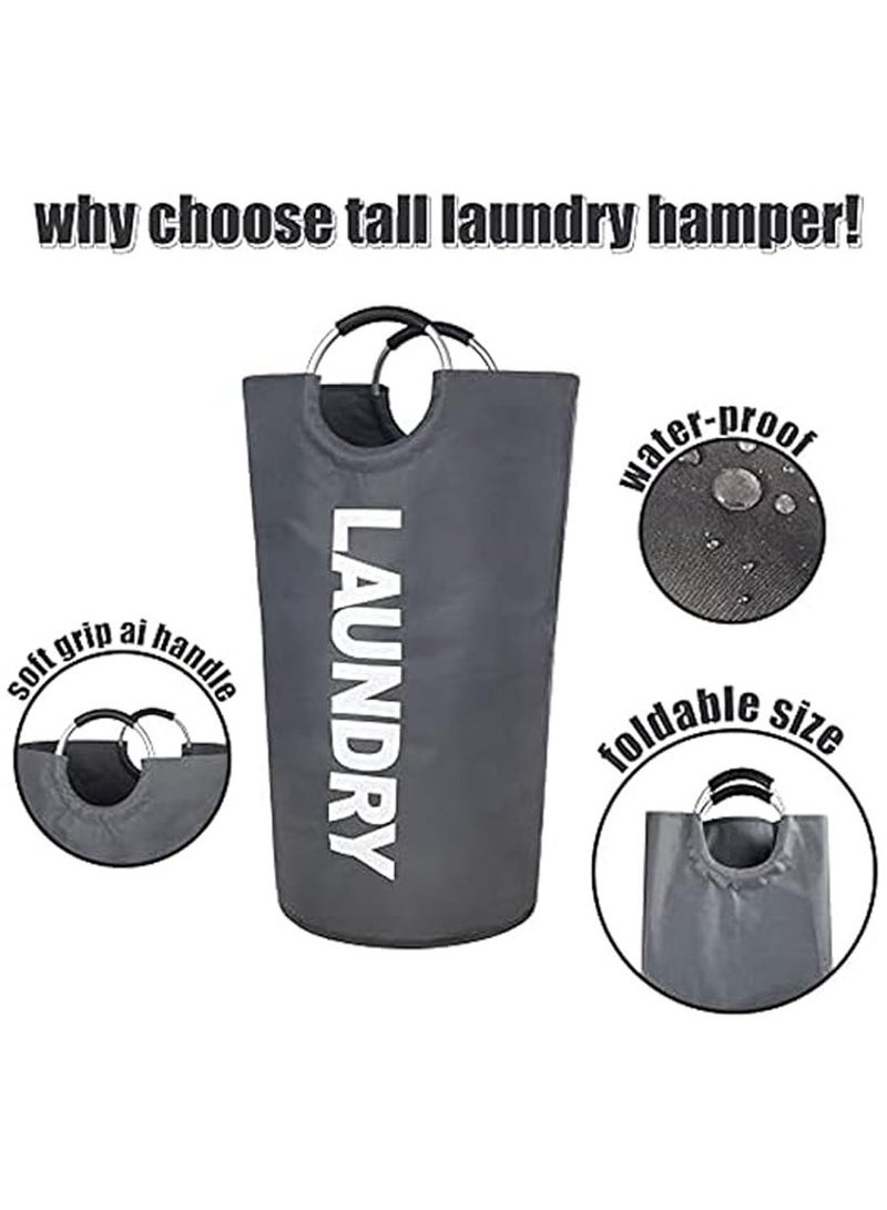 90L Large Laundry Baskets, Laundry Hamper Stands Up Well, Laundry Bag with Padded Handles, Waterproof Laundry Basket Collapsible, Clothes Hamper for Bathroom, Laundry, College - Image 2