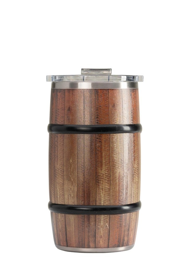ORCA Double Barrel 24oz | Temperature Insulated, Stainless Steel Tumbler with a Classy Wood Grain Print, for Whiskey, Beer, Coffee or Whatever You're Having - Dark Oak - Image 1