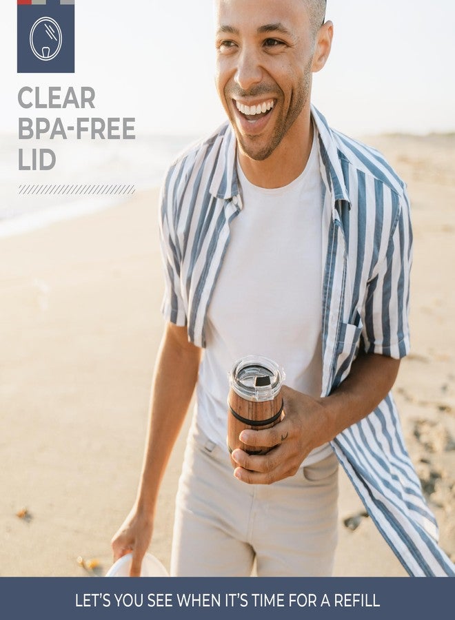 ORCA Double Barrel 24oz | Temperature Insulated, Stainless Steel Tumbler with a Classy Wood Grain Print, for Whiskey, Beer, Coffee or Whatever You're Having - Dark Oak - Image 4