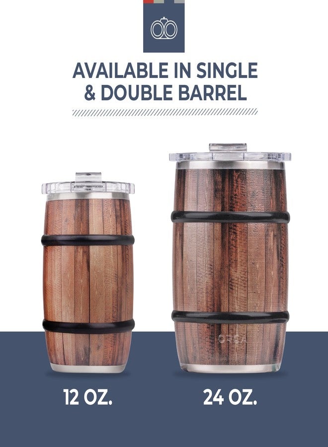 ORCA Double Barrel 24oz | Temperature Insulated, Stainless Steel Tumbler with a Classy Wood Grain Print, for Whiskey, Beer, Coffee or Whatever You're Having - Dark Oak - Image 5