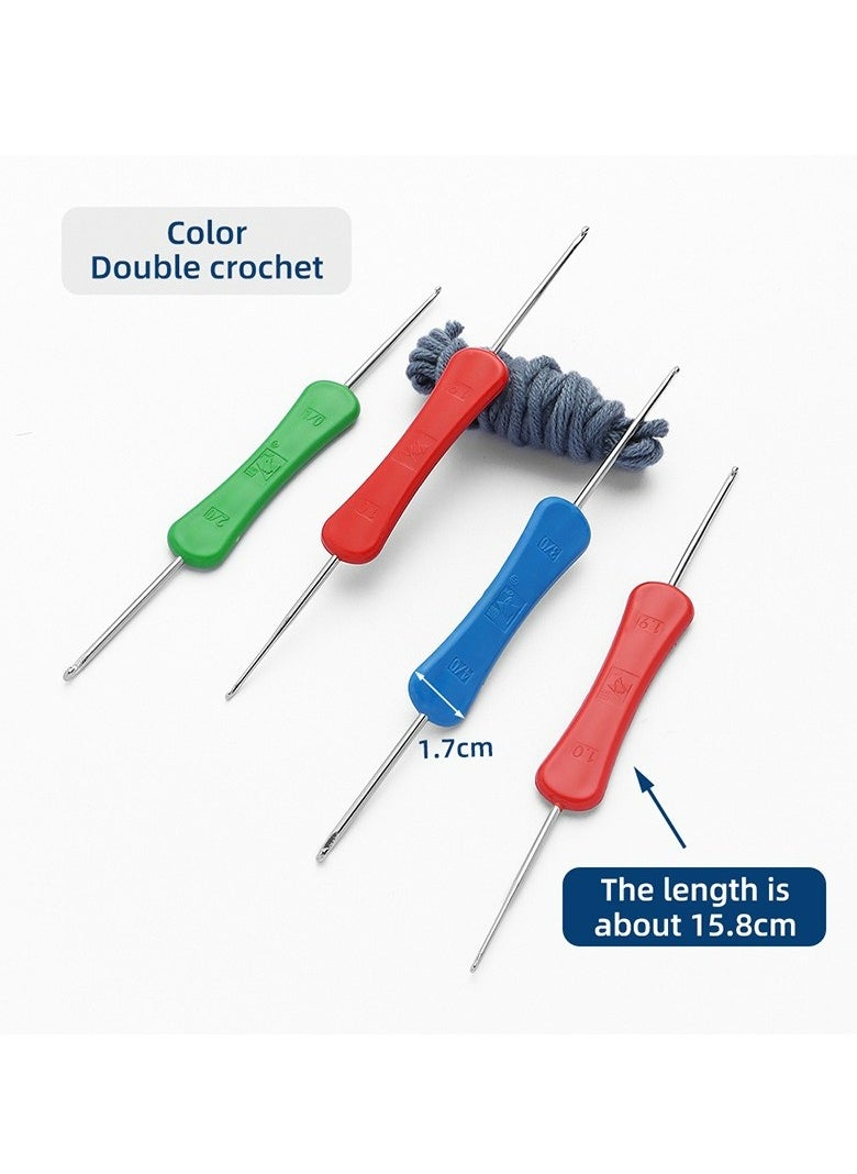 6-Piece Needlework Crochet Hooks,Handmade crochet hooks, sweater knitting tools, double-ended crochet hooks with colored plastic handles, wool crochet hooks, sweater crochet hooks（Random Color）
