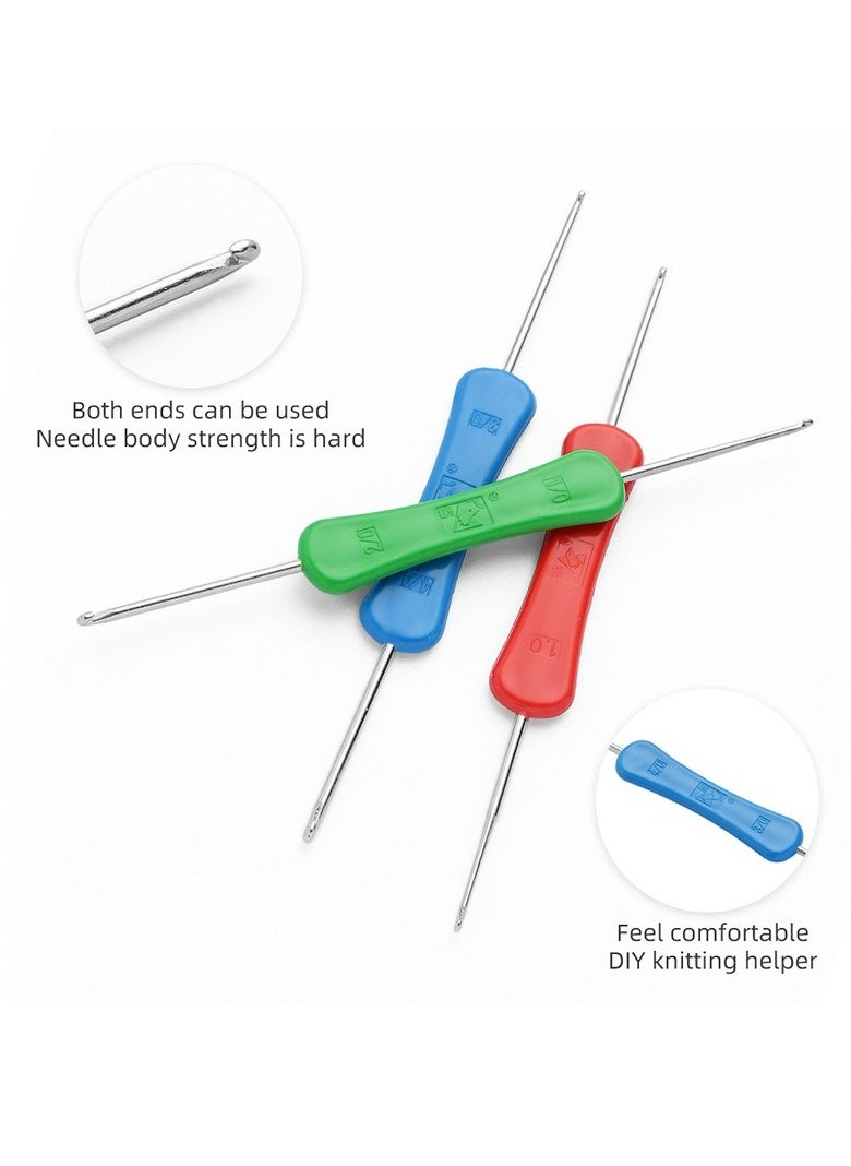 6-Piece Needlework Crochet Hooks,Handmade crochet hooks, sweater knitting tools, double-ended crochet hooks with colored plastic handles, wool crochet hooks, sweater crochet hooks（Random Color）