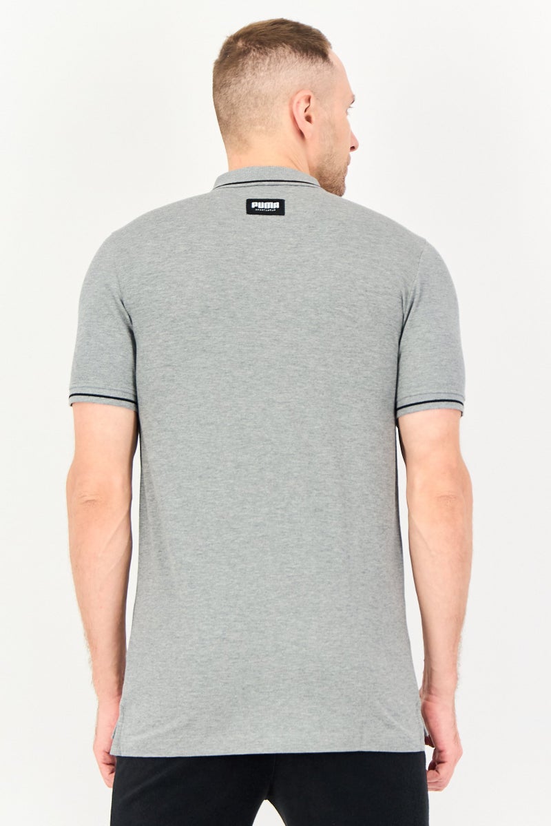 PUMA Men Sportswear Fit Short Sleeve Outdoor Polo Shirt, Heather Grey - Image 2