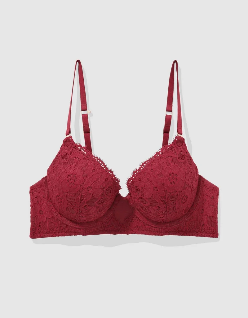 Aerie  Aerie Real Power Plunge Push Up Eyelash Lace Bra for Women | Best Price UAE