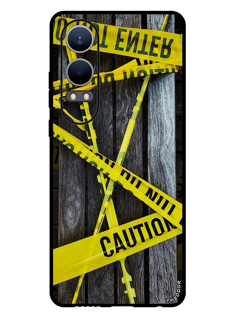 Theodor Protective Case Anti Scratch Shock Proof Bumper Cover For OnePlus Nord CE4 Lite barricade_tape_tape_yellow - Image 1