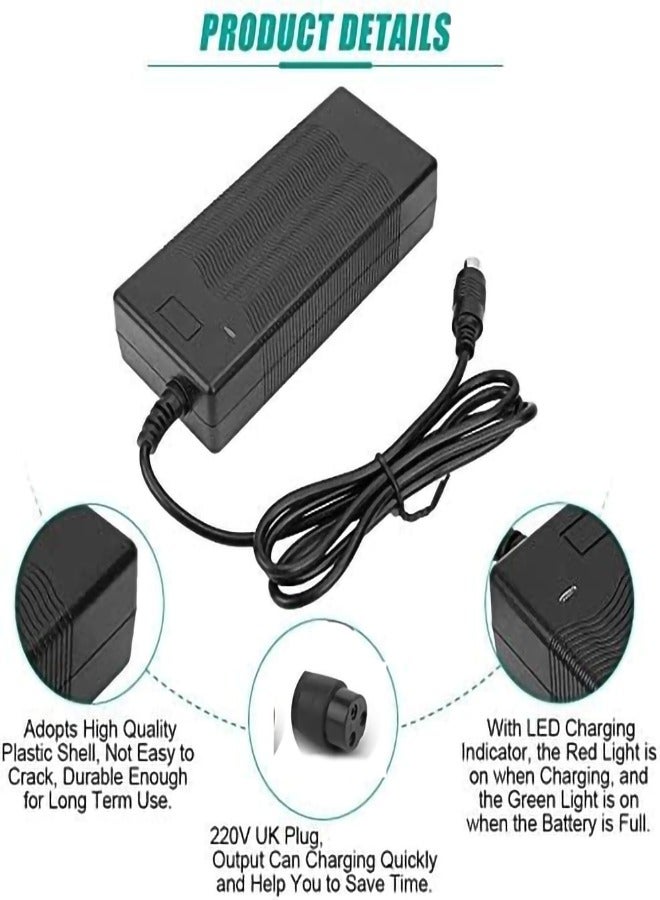 Electric Scooter Charger, 48V 2A Power Adapter Charger, with LED Charging Indicator for VLRA Scooters, Fast Charging - Image 4