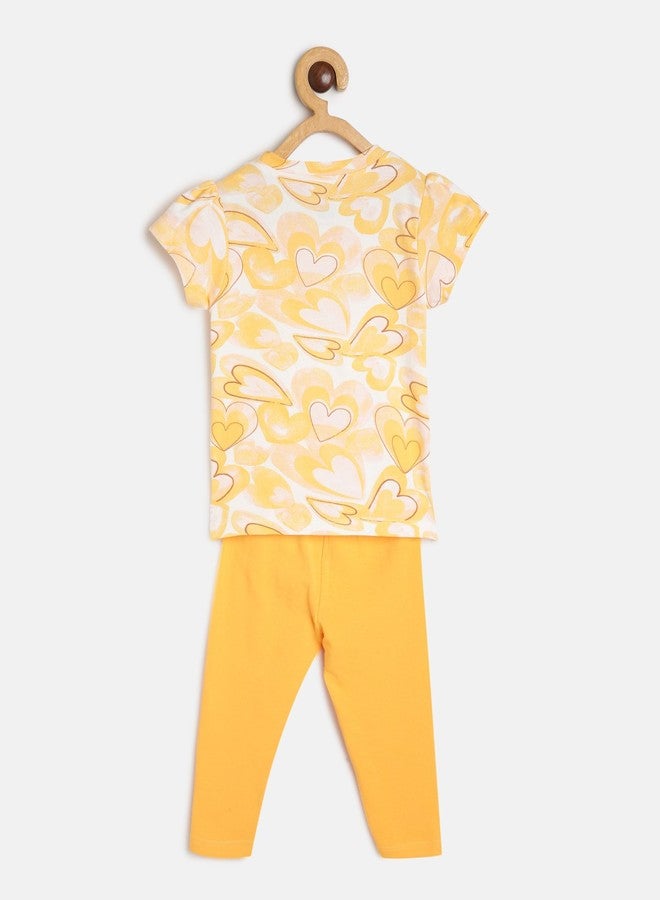 miniklub Baby Round Neck Half Sleeve Knitted Cotton Yellow Color Clothing Set, Pack Of 2 (0-3M) - Image 2