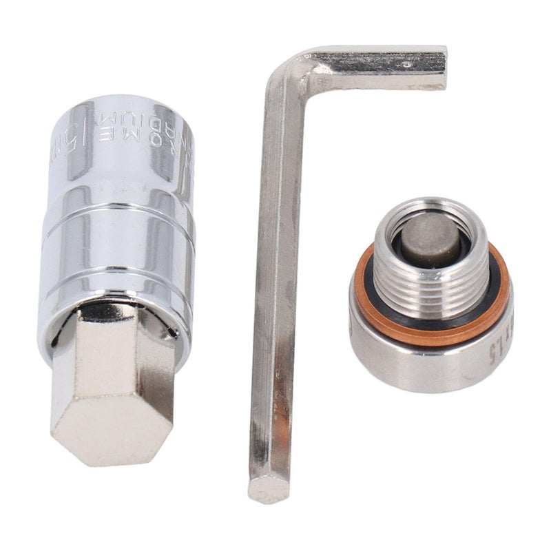 Stainless Steel Oil Pan Drain Plug M16x1 5mm Thread Repair Kit With Wrench - Image 2