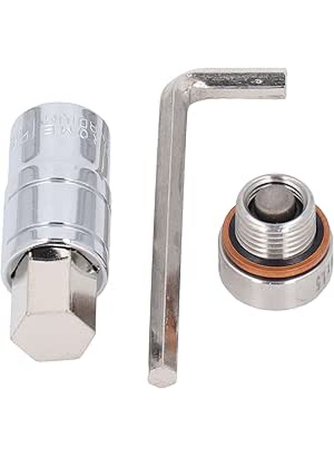 Stainless Steel Oil Pan Drain Plug M16x1 5mm Thread Repair Kit With Wrench - Image 1