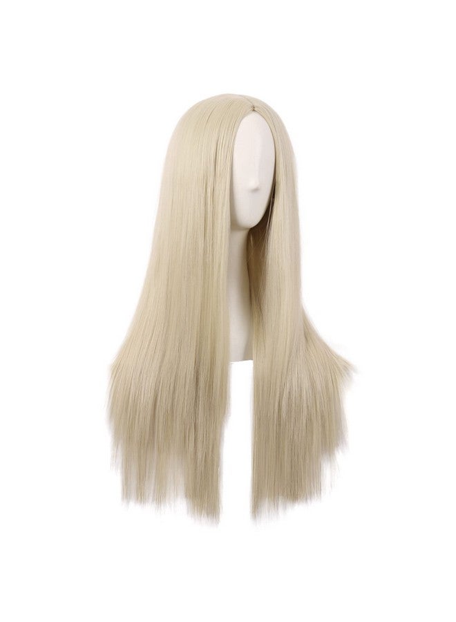 MapofBeauty Women Special Natural Long Straight Side Bangs Wig (Blonde1) - Image 2