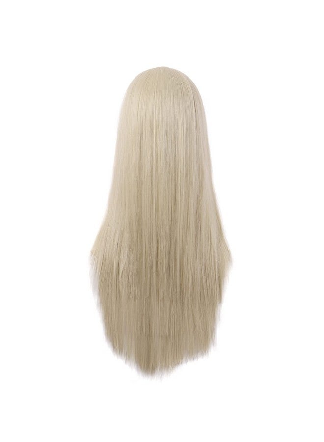 MapofBeauty Women Special Natural Long Straight Side Bangs Wig (Blonde1) - Image 4