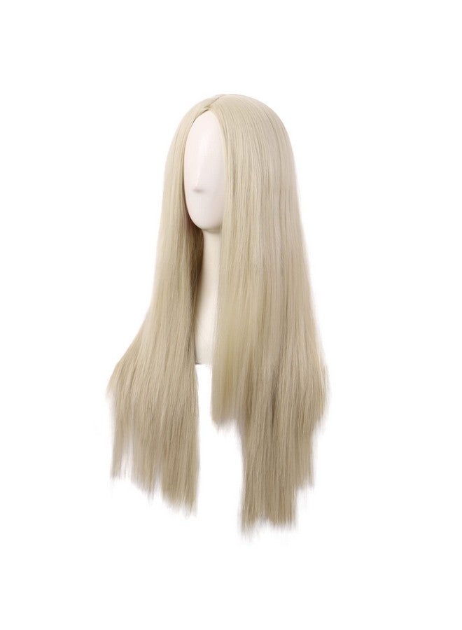 MapofBeauty Women Special Natural Long Straight Side Bangs Wig (Blonde1) - Image 3