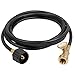 Empava Empava Propane Extension Hose with Gauge Leak Detector Replacement-Acme to Male QCC Fittings 15 FT CSA Certified, Black  - Image 2