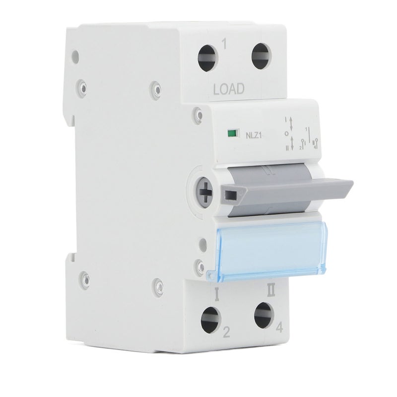 Dual Power Manual Transfer Switch: 1P 230VAC IP20, Overload & Short Circuit Protection, Single Side Interlock - PC Flame Retardant Shell, Silver Alloy Contacts for RV, Home, Generator Dual Power Syste - Image 1
