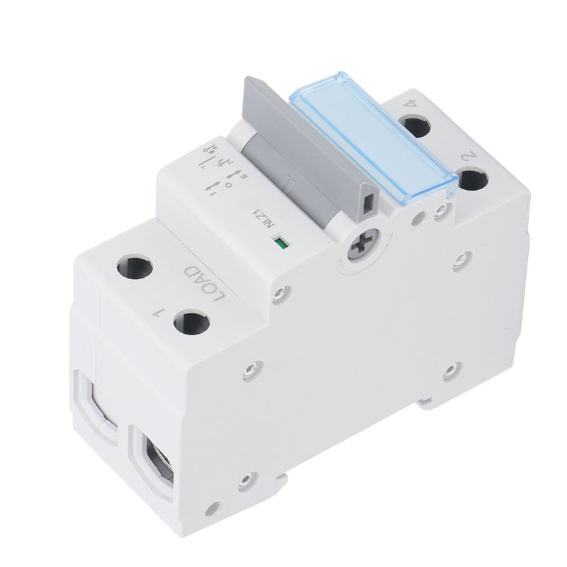 Dual Power Manual Transfer Switch: 1P 230VAC IP20, Overload & Short Circuit Protection, Single Side Interlock - PC Flame Retardant Shell, Silver Alloy Contacts for RV, Home, Generator Dual Power Syste - Image 5