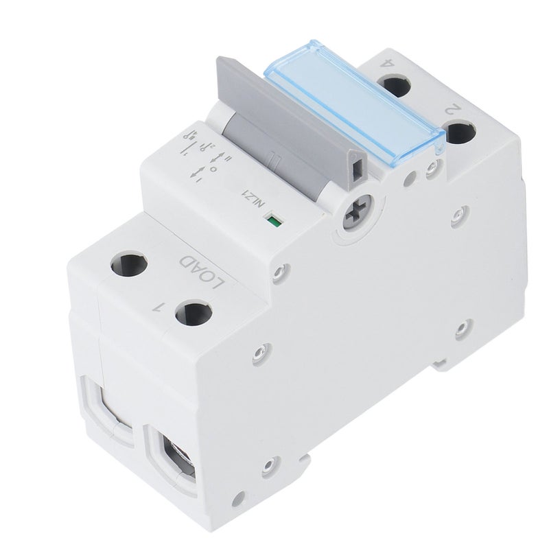 Dual Power Manual Transfer Switch: 1P 230VAC IP20, Overload & Short Circuit Protection, Single Side Interlock - PC Flame Retardant Shell, Silver Alloy Contacts for RV, Home, Generator Dual Power Syste - Image 4